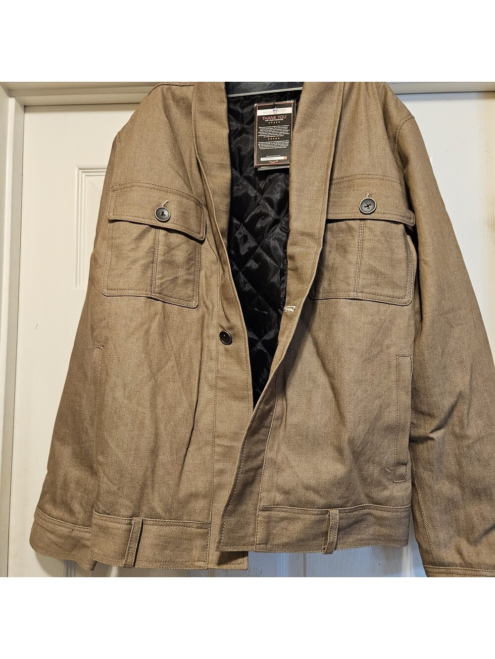 William Jacket Denim Chore Coat W/Quilted Lining  Men"s Size M BROWN